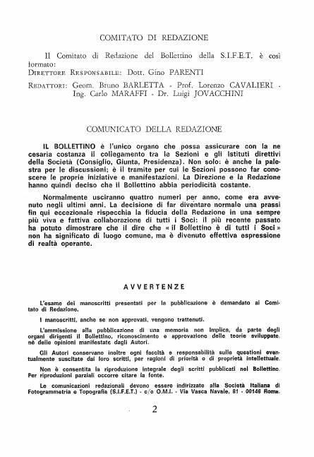 Copertina articolo #2 Bollettino SIFET ANNO: 1973 n.2