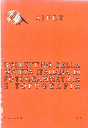 Copertina edizione Bollettino SIFET n.3 Anno 1965