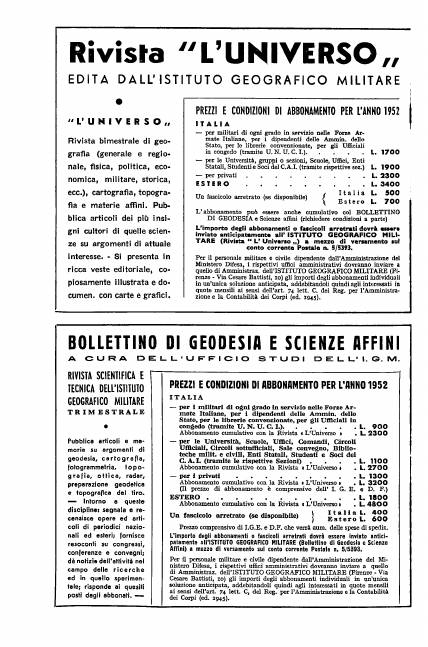 Copertina articolo #1 Bollettino SIFET ANNO: 1952 n.3